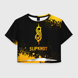 Футболка 3D укороченная женская Slipknot - gold gradient, цвет: 3D-принт