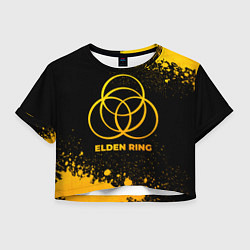 Футболка 3D укороченная женская Elden Ring - gold gradient, цвет: 3D-принт
