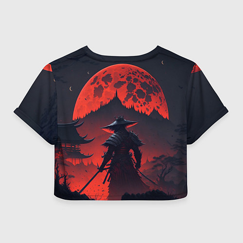 Женский топ Samurai and red moon - нейросеть / 3D-принт – фото 2