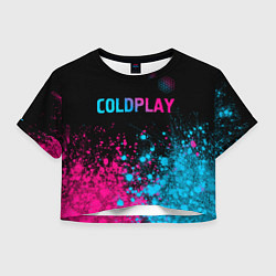 Женский топ Coldplay - neon gradient: символ сверху
