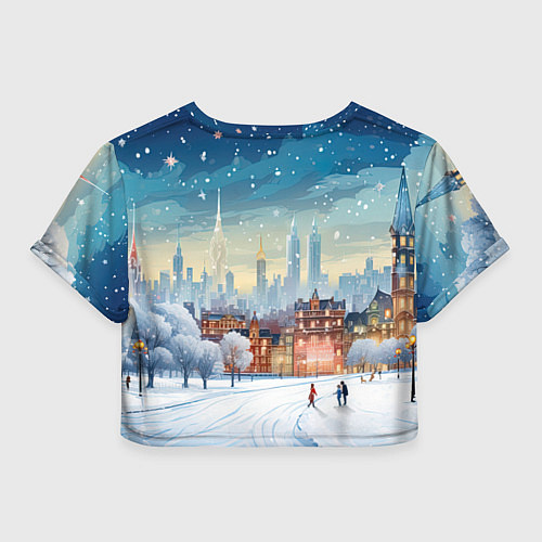 Женский топ Новогодний городок / 3D-принт – фото 2