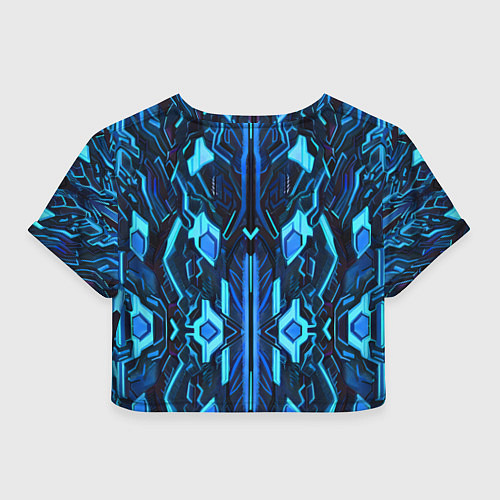 Женский топ Киберпанк неоновая броня синяя / 3D-принт – фото 2