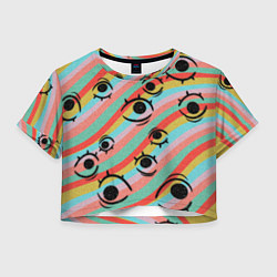 Футболка 3D укороченная женская Not to panic, цвет: 3D-принт