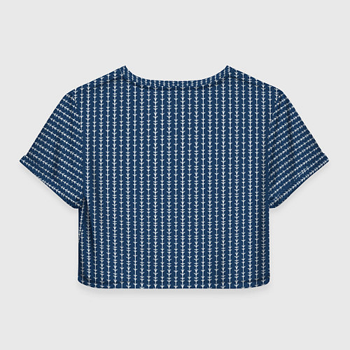 Женский топ Тёмно-синий полосатый / 3D-принт – фото 2