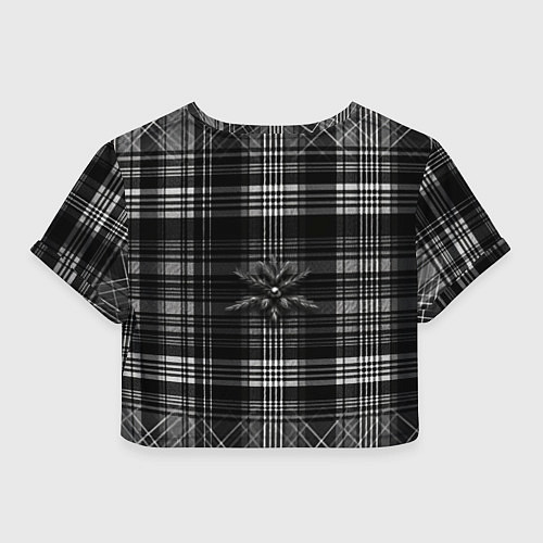 Женский топ Черно-белая шотландская клетка / 3D-принт – фото 2