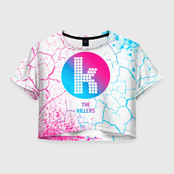 Футболка 3D укороченная женская The Killers neon gradient style, цвет: 3D-принт