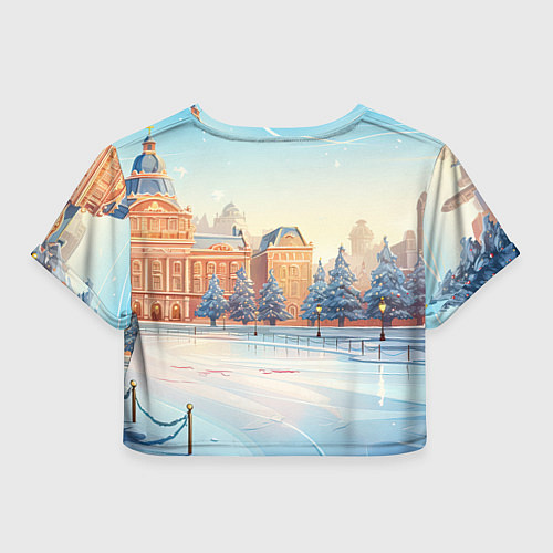 Женский топ Новогодняя городская площадь / 3D-принт – фото 2