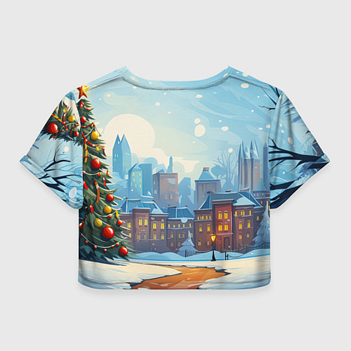 Женский топ Новогодний город / 3D-принт – фото 2