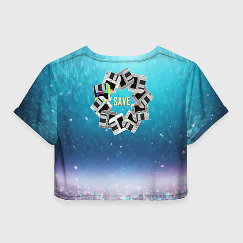 Женский топ Венок дискет 3 5 - save retro / 3D-принт – фото 2