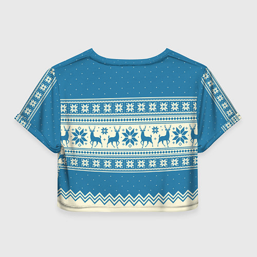 Женский топ Sweater with deer on a blue background / 3D-принт – фото 2