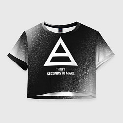 Женский топ Thirty Seconds to Mars glitch на темном фоне