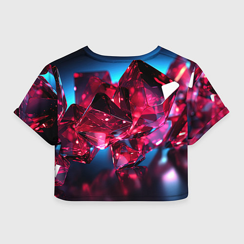 Женский топ Стеклянные красные камни / 3D-принт – фото 2