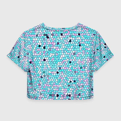Женский топ Мозаика розово-голубая / 3D-принт – фото 2