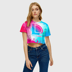 Футболка 3D укороченная женская League of Legends neon gradient style, цвет: 3D-принт — фото 2