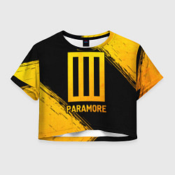 Футболка 3D укороченная женская Paramore - gold gradient, цвет: 3D-принт