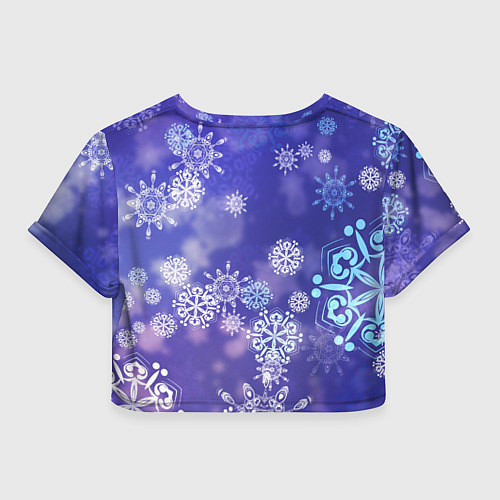Женский топ Крупные снежинки на фиолетовом / 3D-принт – фото 2