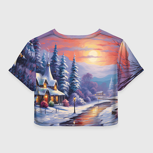 Женский топ Заснеженный новогодний лес чудес / 3D-принт – фото 2
