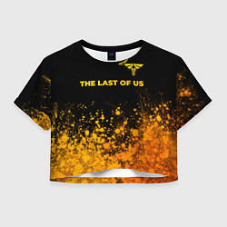 Футболка 3D укороченная женская The Last Of Us - gold gradient посередине, цвет: 3D-принт