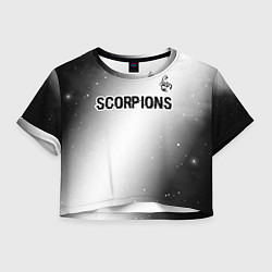 Женский топ Scorpions glitch на светлом фоне посередине