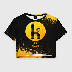 Футболка 3D укороченная женская The Killers - gold gradient, цвет: 3D-принт