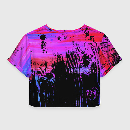 Женский топ Розово синий сочный гранж / 3D-принт – фото 2