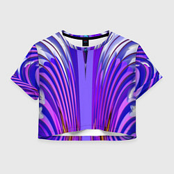 Футболка 3D укороченная женская Фиолетовые линии и полосы, цвет: 3D-принт