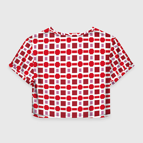 Женский топ Красные кирпичики и белые полосы / 3D-принт – фото 2