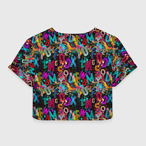 Женский топ Multicolored english letters / 3D-принт – фото 2