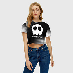 Футболка 3D укороченная женская Babymetal glitch на темном фоне, цвет: 3D-принт — фото 2