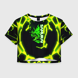 Футболка 3D укороченная женская Samurai toxic games, цвет: 3D-принт