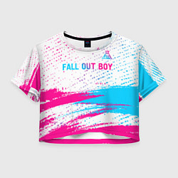 Женский топ Fall Out Boy neon gradient style посередине