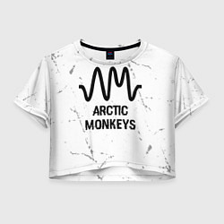 Женский топ Arctic Monkeys glitch на светлом фоне