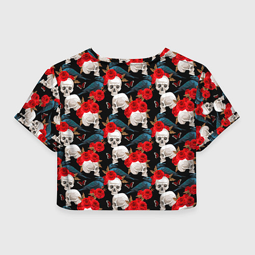 Женский топ Skull in roses / 3D-принт – фото 2