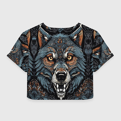 Женский топ Дикий волк с узорами / 3D-принт – фото 2