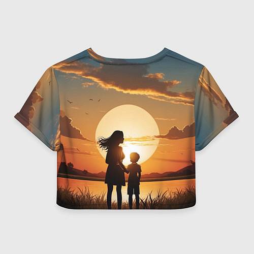 Женский топ Мать и дитя на закате / 3D-принт – фото 2