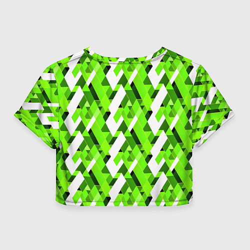 Женский топ Зелёные и белые фигуры / 3D-принт – фото 2