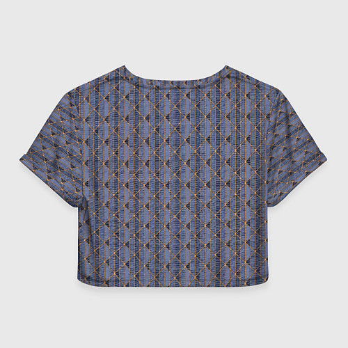 Женский топ Паттерн сине-сиреневый приглушённый / 3D-принт – фото 2