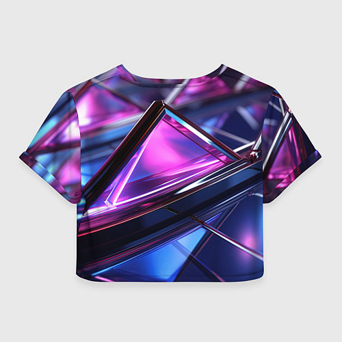 Женский топ Фиолетовые абстрактные треугольники / 3D-принт – фото 2