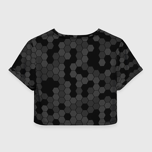 Женский топ Камуфляж гексагон черный / 3D-принт – фото 2