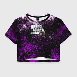 Футболка 3D укороченная женская Grand Theft Auto 6 vice city, цвет: 3D-принт