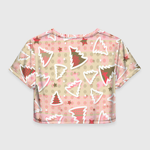 Женский топ Розовые узоры ёлки / 3D-принт – фото 2