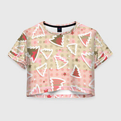 Женский топ Розовые узоры ёлки