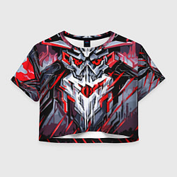 Женский топ Улыбающийся череп красный