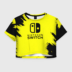 Женский топ Nintendo switch краски на жёлтом
