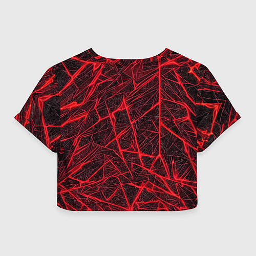 Женский топ Красная паутина на чёрном фоне / 3D-принт – фото 2