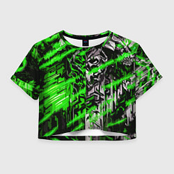 Женский топ Железный череп и зелёные линии