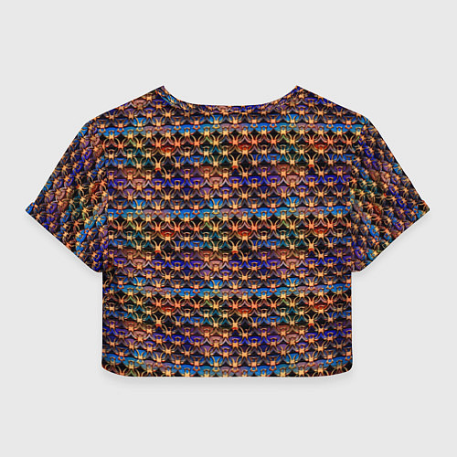 Женский топ Разноцветный паттерн с золотыми значками / 3D-принт – фото 2