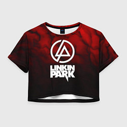 Футболка 3D укороченная женская Linkin park strom честер, цвет: 3D-принт