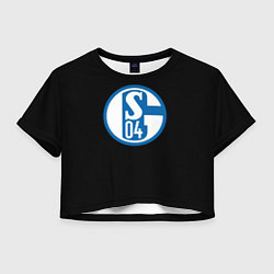 Футболка 3D укороченная женская Schalke 04 fc club sport, цвет: 3D-принт