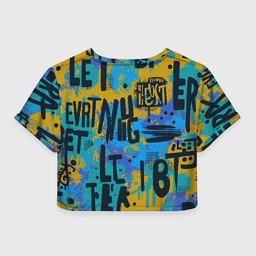 Женский топ Крупные буквы на цветном фоне / 3D-принт – фото 2